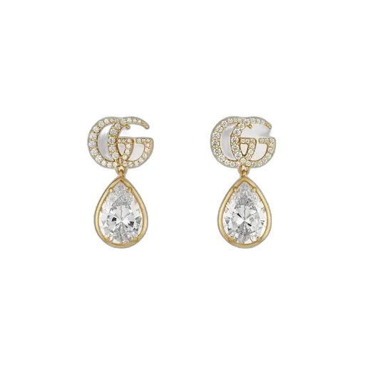 Gg Marmont Crystal Drop Earrings