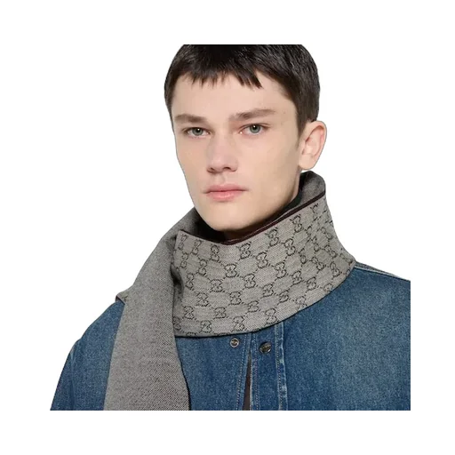 Gg Wool Jacquard Scarf