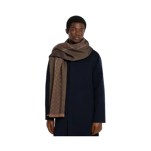 Gg Wool Jacquard Scarf
