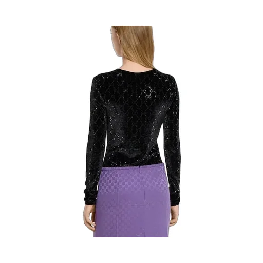 Embroidered Stretch Chenille Top