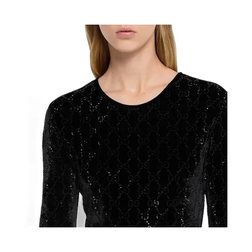 Embroidered Stretch Chenille Top
