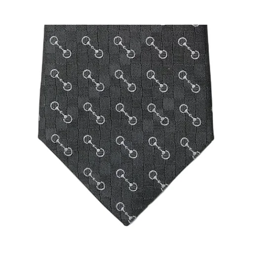 Horsebit Silk Jacquard Tie