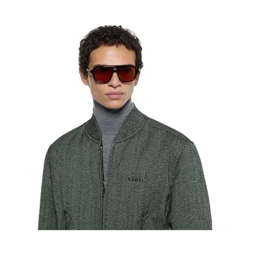 Herringbone Wool Mouliné Bomber Jacket