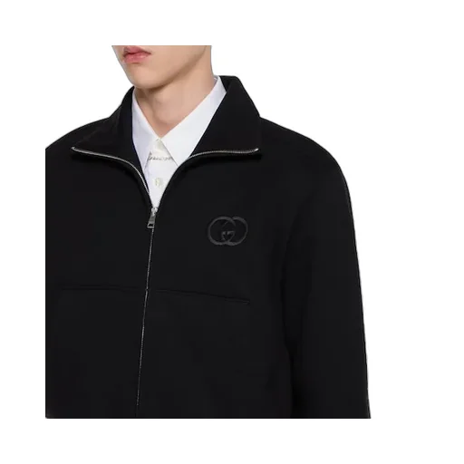 Brushed Cotton Jersey Zip Sweatshirt