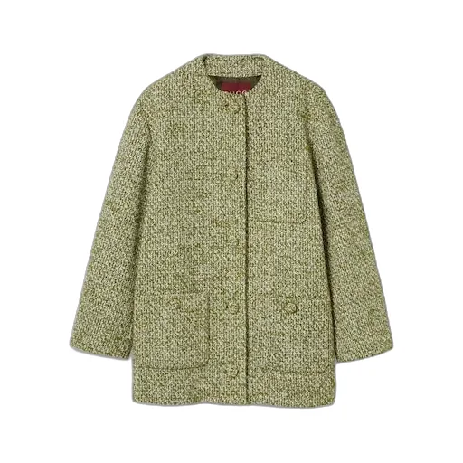 Wool Cotton Bouclé Coat