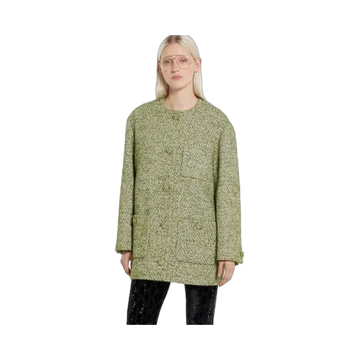 Wool Cotton Bouclé Coat