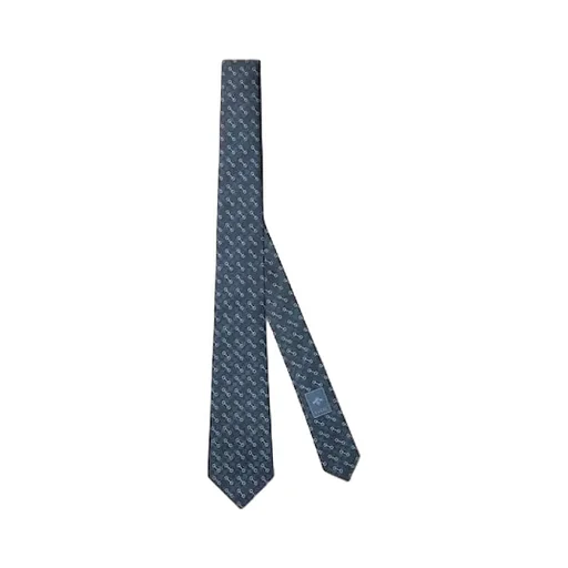 Horsebit Silk Jacquard Tie