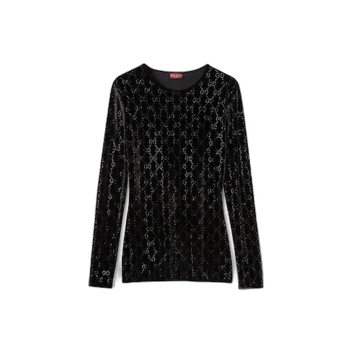 Embroidered Stretch Chenille Top