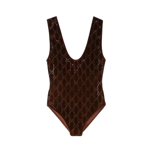 Gg Crystal Embroidered Bodysuit