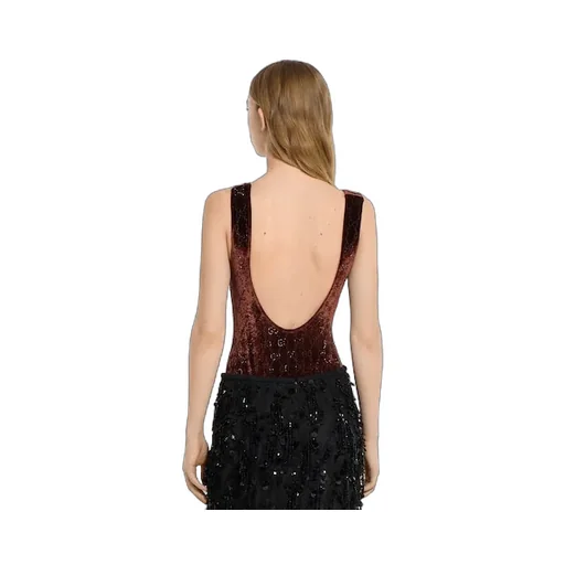 Gg Crystal Embroidered Bodysuit