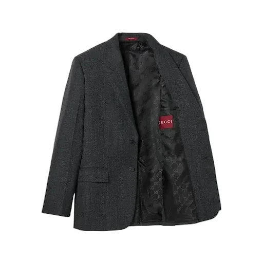 Herringbone Wool Mouliné Jacket