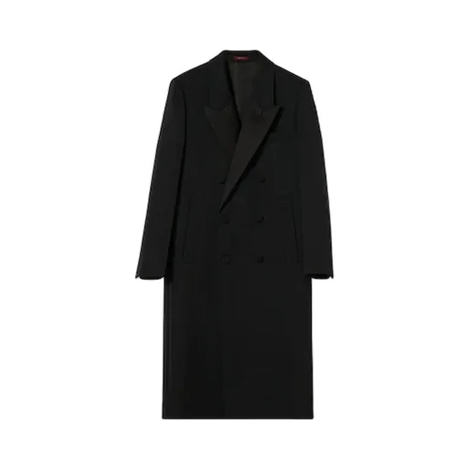 Double Wool And Satin Coat