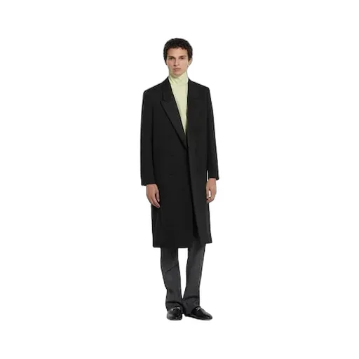 Double Wool And Satin Coat