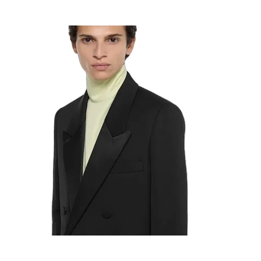 Double Wool And Satin Coat