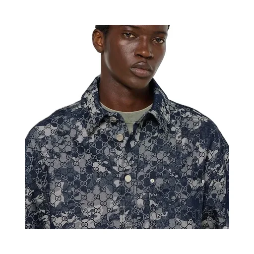 Gg Jacquard Denim Shirt