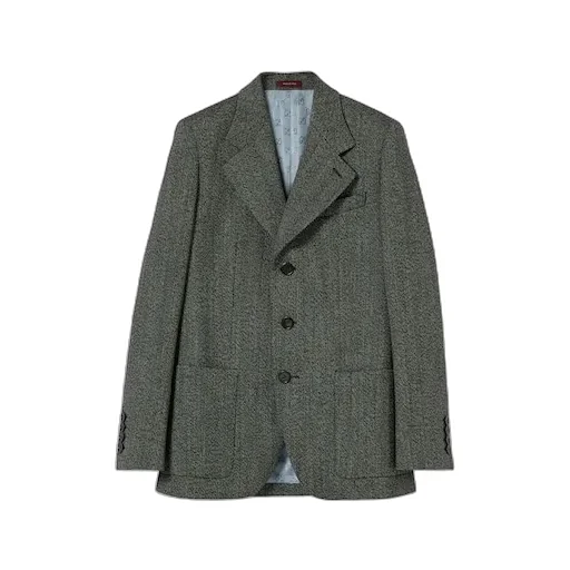 Herringbone Wool Mouliné Jacket