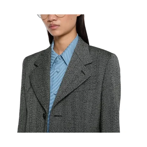 Herringbone Wool Mouliné Jacket