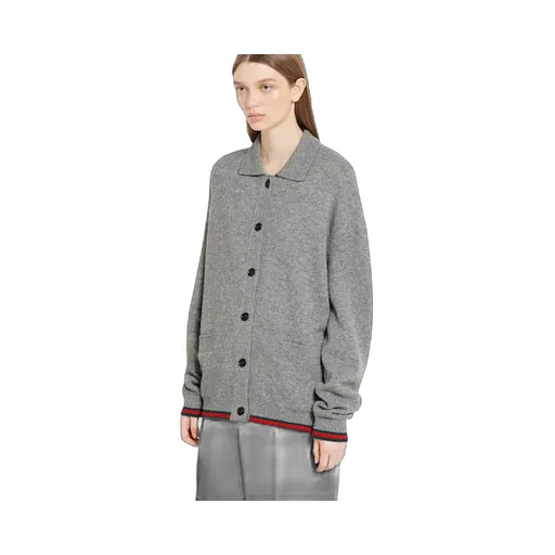 Wool And Cashmere Cardigan With Web
