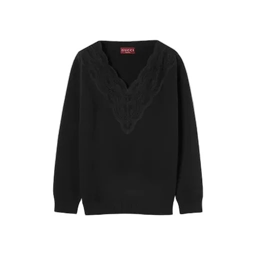 Wool And Cashmere Sweater With Lace