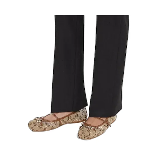 Gg Crystal Gucci Horsebit Ballet Flat