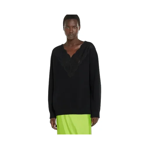Wool And Cashmere Sweater With Lace