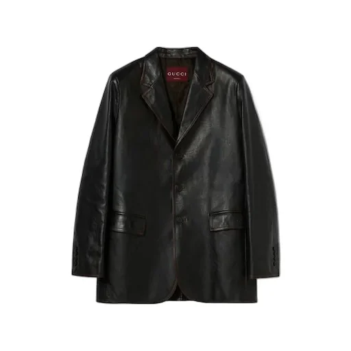Soft Aged-Effect Leather Jacket