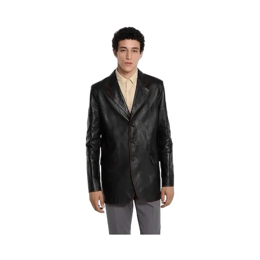 Soft Aged-Effect Leather Jacket