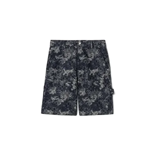 Gg Jacquard Denim Shorts