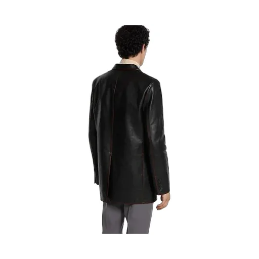Soft Aged-Effect Leather Jacket