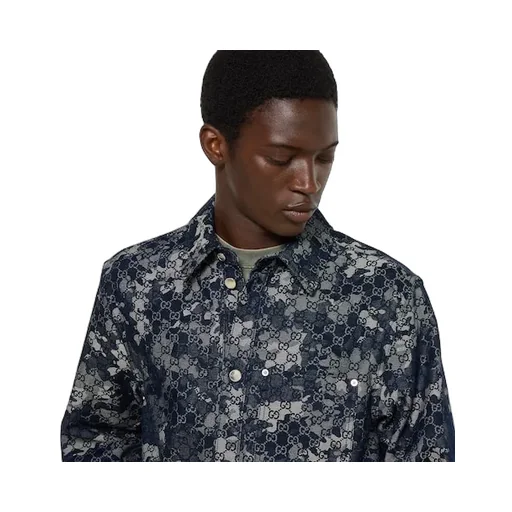 Gg Jacquard Denim Shirt