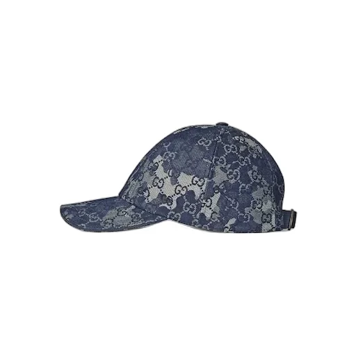 Gg Denim Baseball Hat With Web