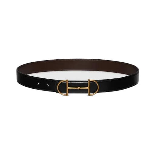 Reversible Leather Belt With Horsebit