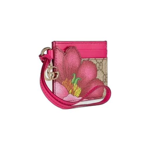 Floral Card Case With Double G