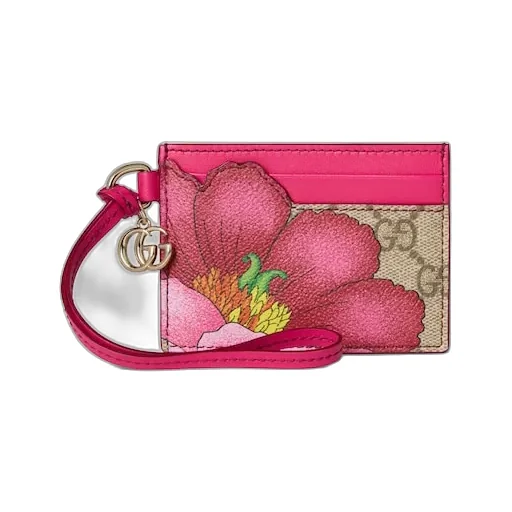 Floral Card Case With Double G