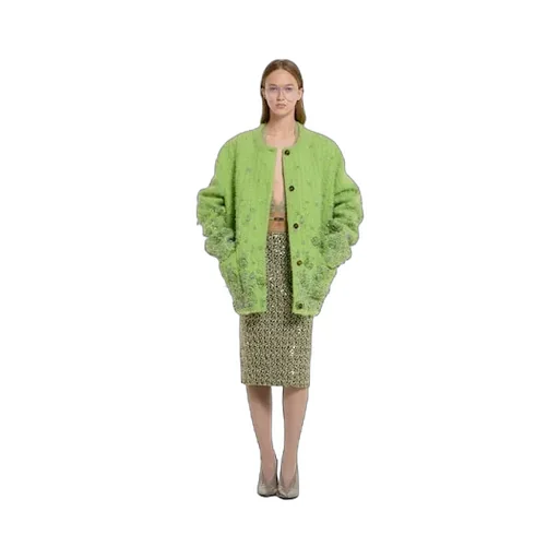 Wool Cotton Bouclé Skirt