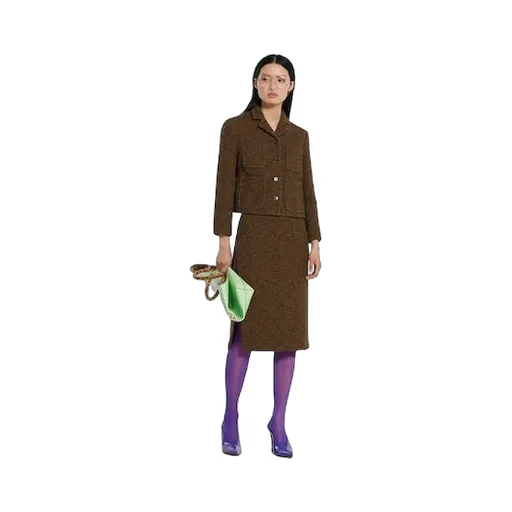 Seeded Wool Skirt