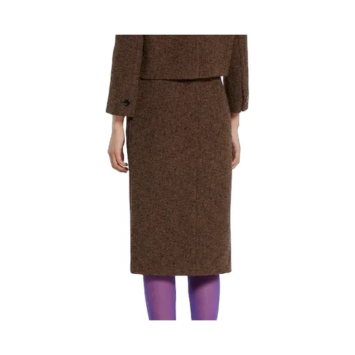 Seeded Wool Skirt
