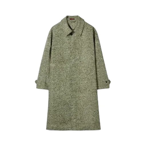 Bonded Poplin Coat With Bouclé Print