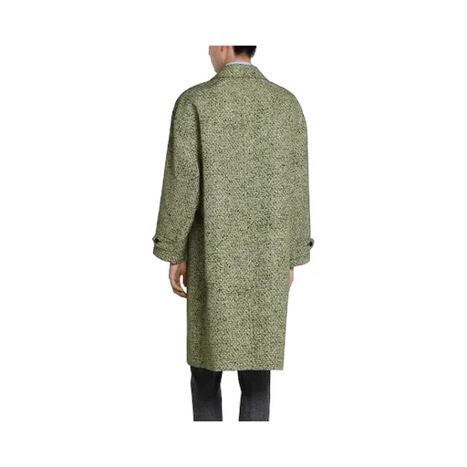 Bonded Poplin Coat With Bouclé Print