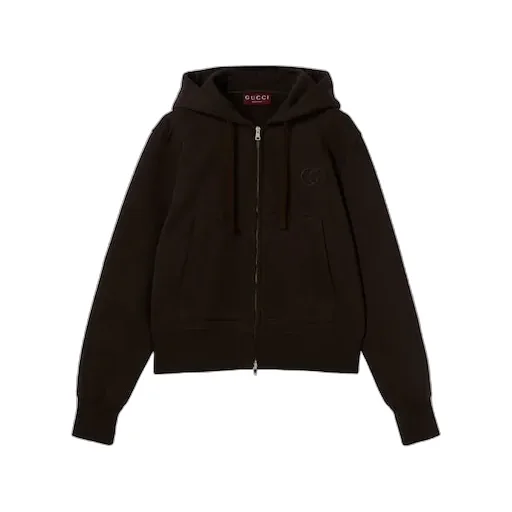 Brushed Cotton Jersey Zip Sweatshirt