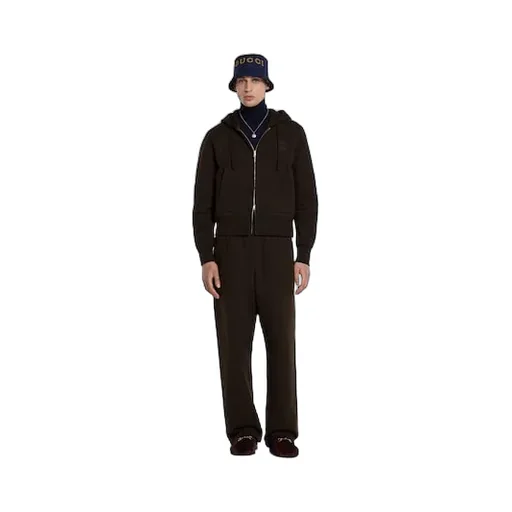 Brushed Cotton Jersey Zip Sweatshirt