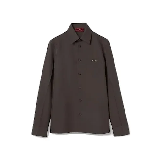 Polyester Twill Shirt With Horsebit