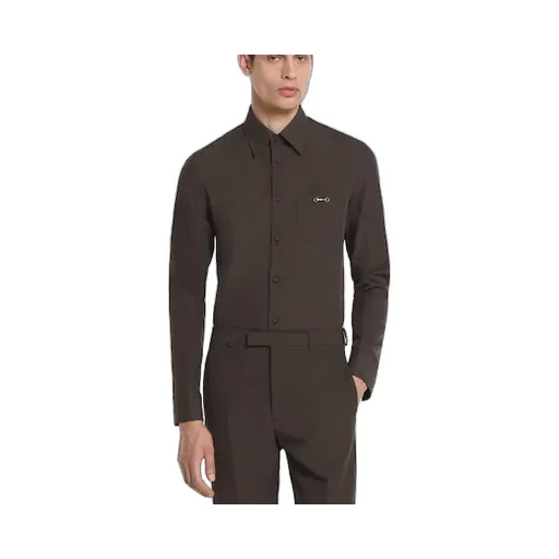 Polyester Twill Shirt With Horsebit