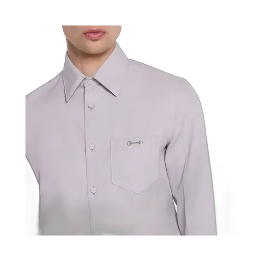 Wool Gabardine Shirt With Horsebit