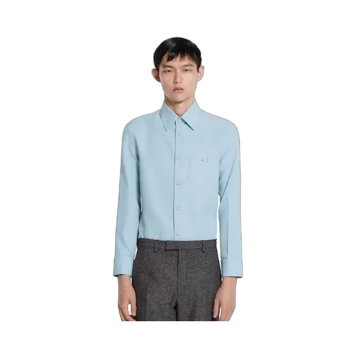Polyester Twill Shirt With Horsebit