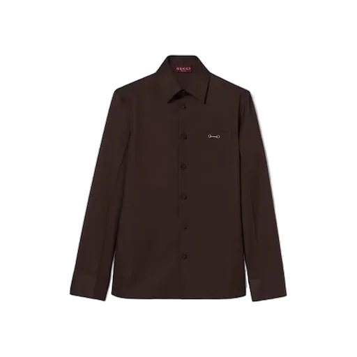 Polyester Twill Shirt With Horsebit