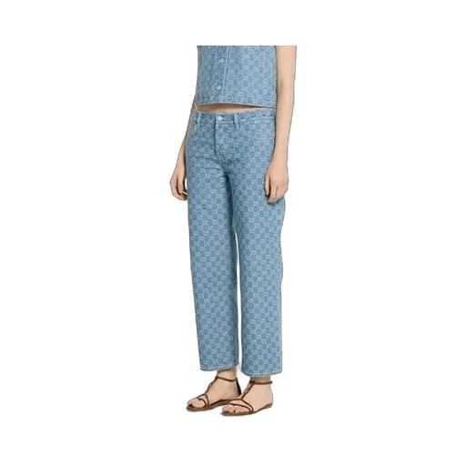 Gg Denim Jacquard Pants