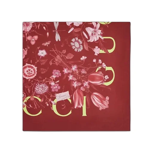 Printed Flora Silk Twill Carré
