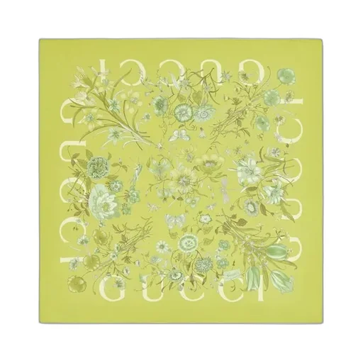 Printed Flora Silk Twill Carré