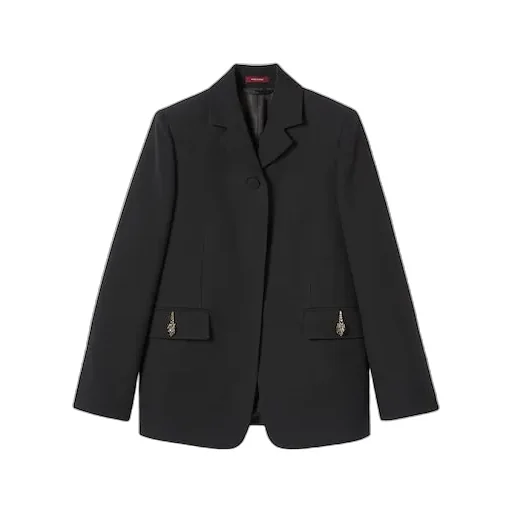 CrÊPe Wool Silk Jacket With Tiger